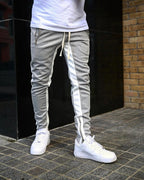 Men's Side Stripe Track Trousers with Drawstring Waist and Zip Detail 3