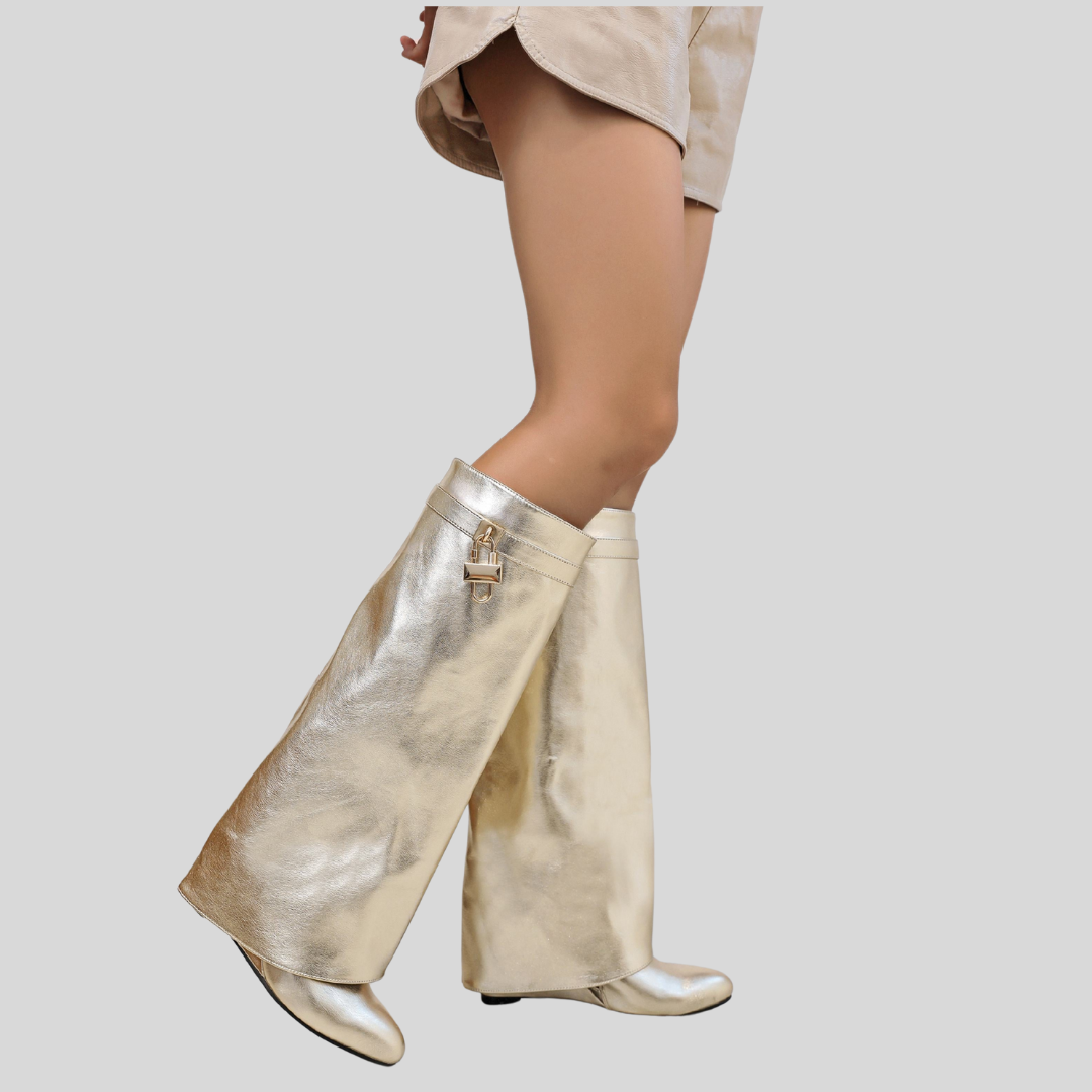 Mia | Daring Metallic Knee High Boots for Women