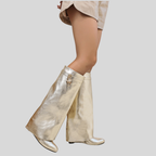 Mia | Daring Metallic Knee High Boots for Women 0