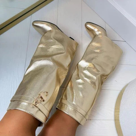 Mia | Daring Metallic Knee High Boots for Women 1