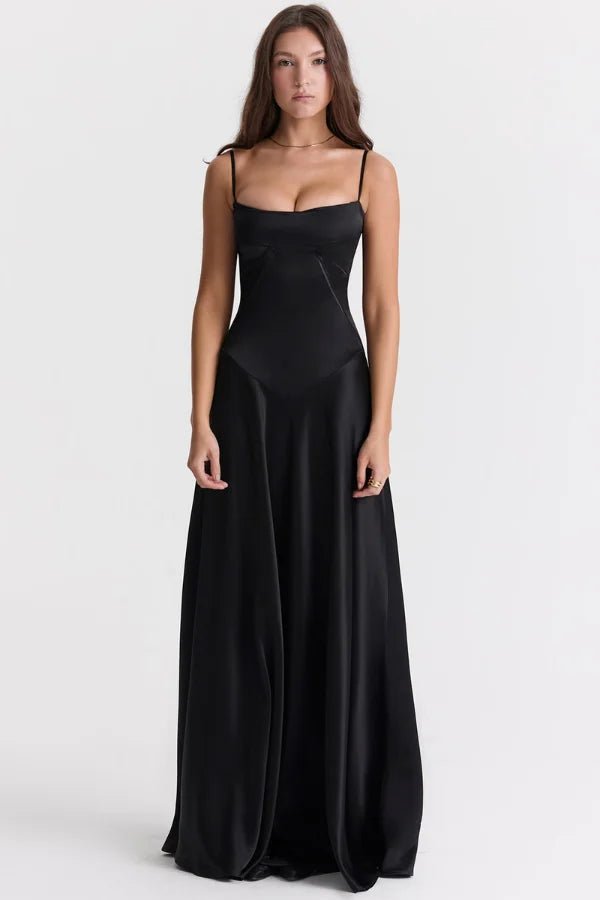 Mia | Elegant Floor-Length Satin Maxi Dress for Women 1