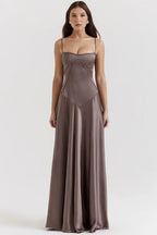 Mia | Elegant Floor-Length Satin Maxi Dress for Women 12