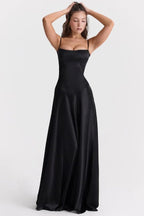 Mia | Elegant Floor-Length Satin Maxi Dress for Women 2