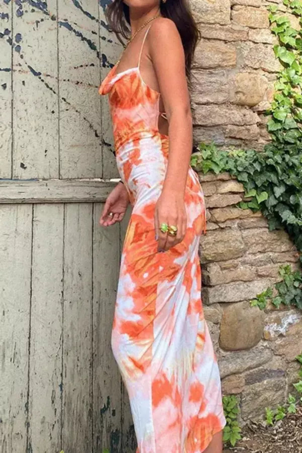 Mia | Elegant Sunset Tie-Dye Midi Dress for Women 2