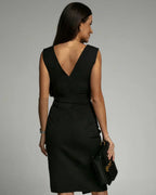 Midi Dress Women | Pleated V-Neck & Bodycon Front Split Evening Style