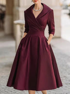 Midi Dress Women | Vintage Wrap Style & Timeless Feminine Elegance
