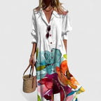 Millie | Women’s Floral Button Front Midi Dress 0
