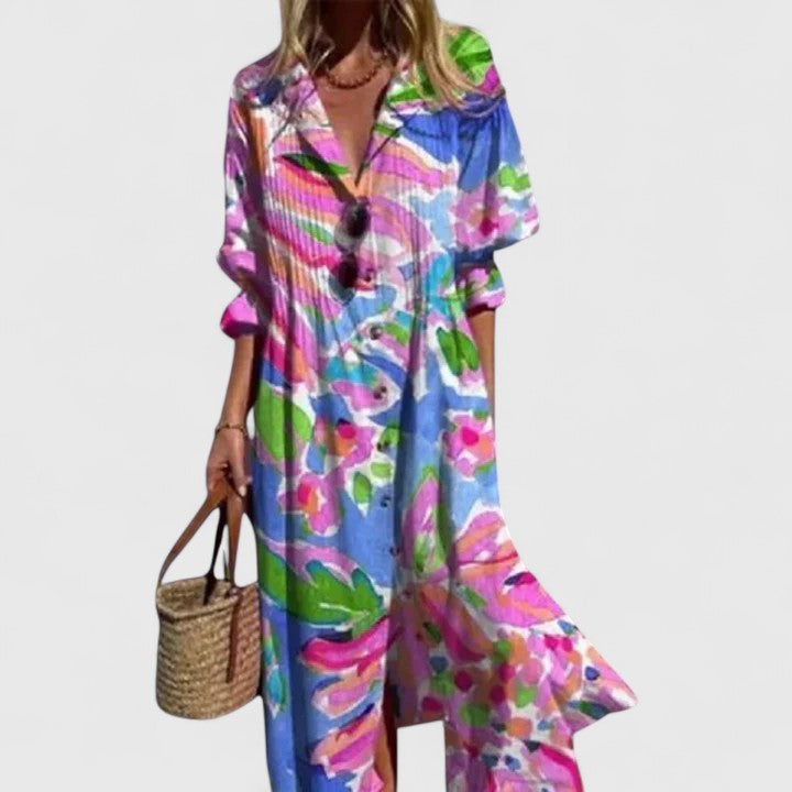Millie | Women’s Floral Button Front Midi Dress 4