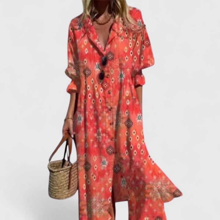 Millie | Women’s Floral Button Front Midi Dress 5