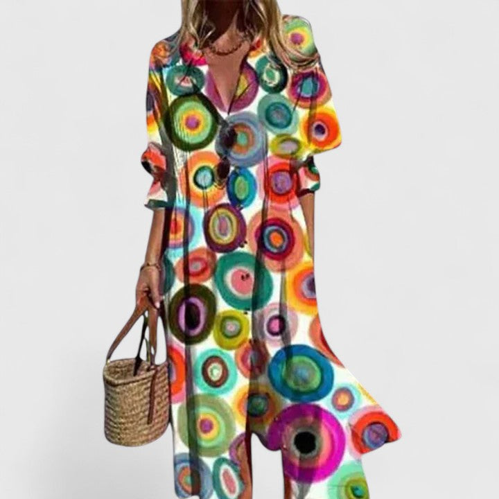 Millie | Women’s Floral Button Front Midi Dress 6