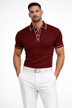 Noah | Stylish Ribbed Knit Golf Polo Shirt for Men