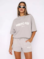Oversized Co Ord Set Women | Graphic Tee & Shorts Matching Set