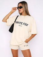 Oversized Co Ord Set Women | Graphic Tee & Shorts Matching Set
