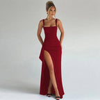 Serena | Square Neck High Slit Maxi Dress 1