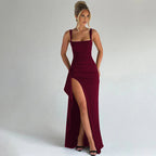Serena | Square Neck High Slit Maxi Dress 4