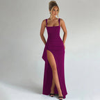 Serena | Square Neck High Slit Maxi Dress 7