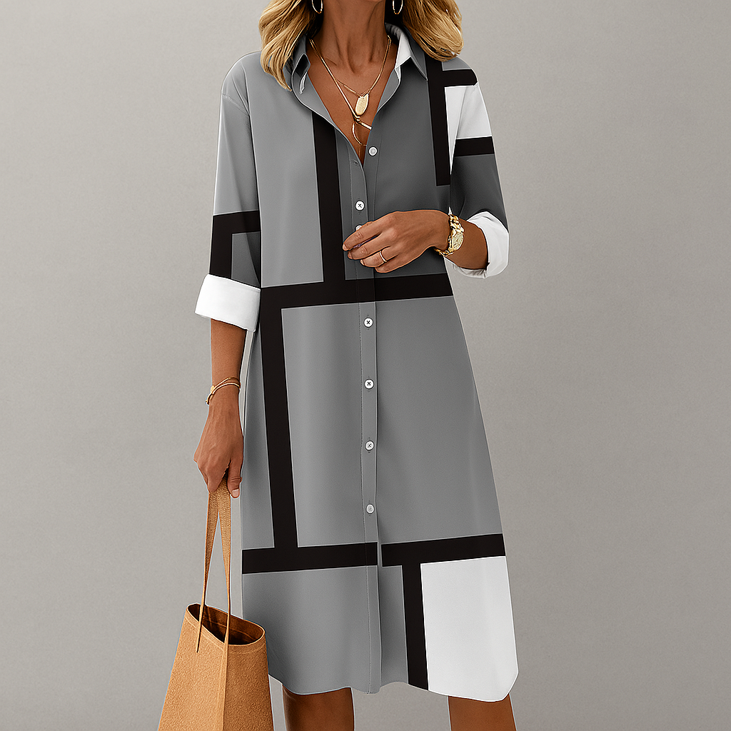 Shirt Dress Women | Geometric Print & Button-Down Style