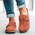 Slip On Loafers Women | Buckle Detail & Cork Sole Casual Design