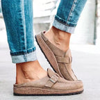 Slip On Loafers Women | Buckle Detail & Cork Sole Casual Design