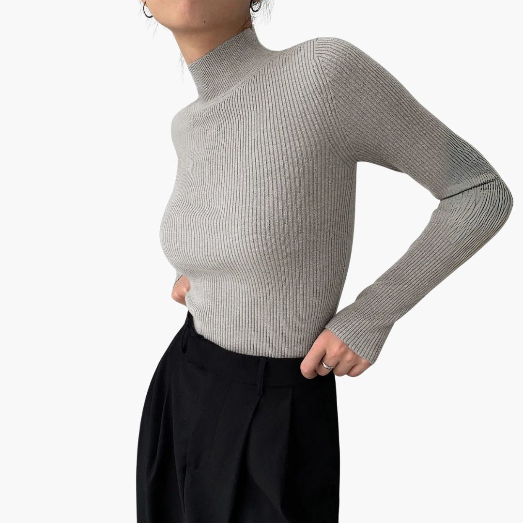 Sophia | Chic Ribbed Long Sleeve Women's Top