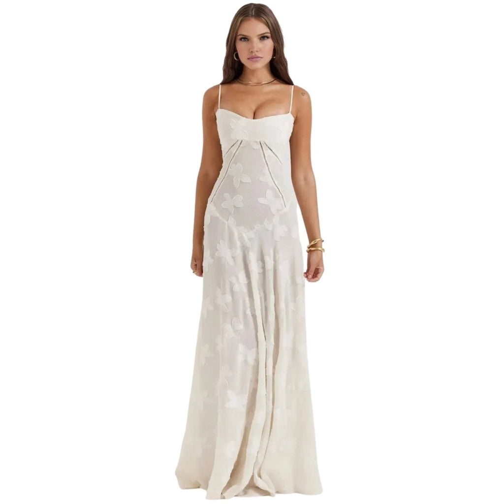 Sophia | Elegant Floral Jacquard Gown for Wedding Guests 0