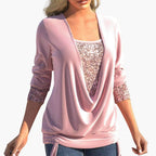 Sophie | Chic Draped Sequin Top for Women