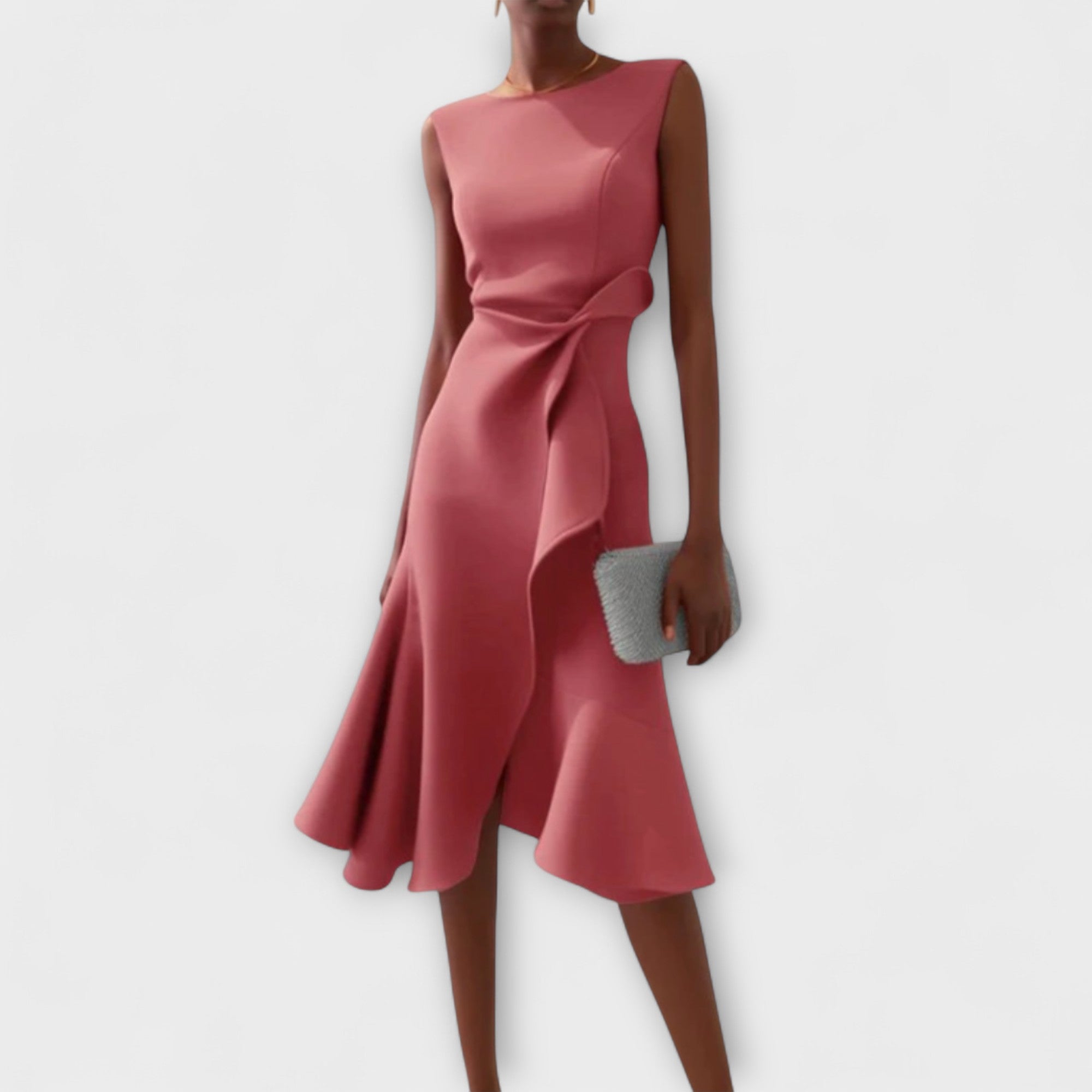 Sophie | Elegant Asymmetric Midi Wedding Guest Dress