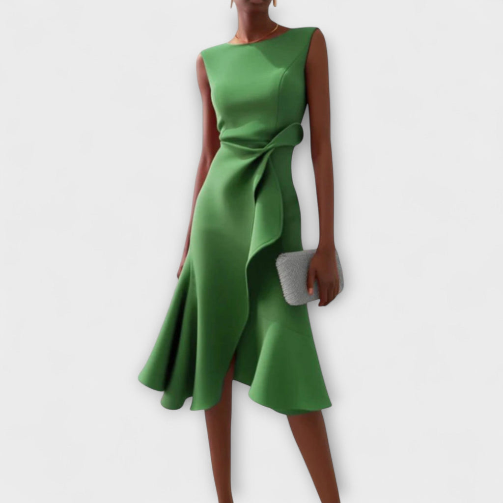 Sophie | Elegant Asymmetric Midi Wedding Guest Dress