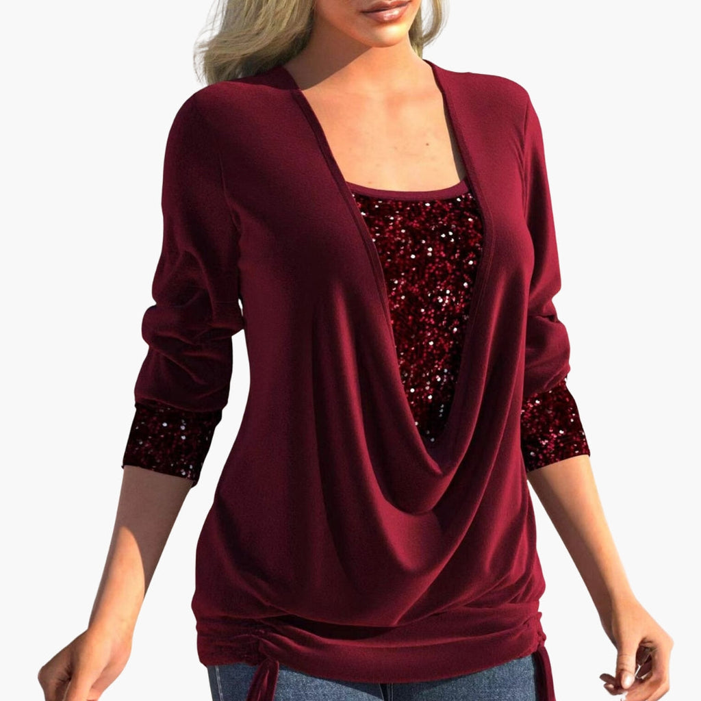 Sophie | Chic Draped Sequin Top for Women 0