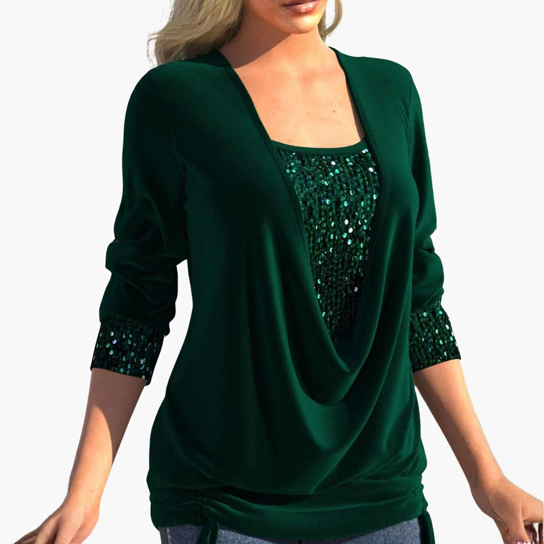 Sophie | Chic Draped Sequin Top for Women 3