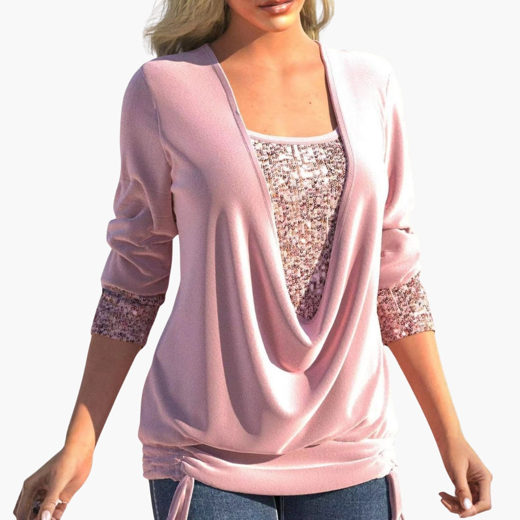 Sophie | Chic Draped Sequin Top for Women 4