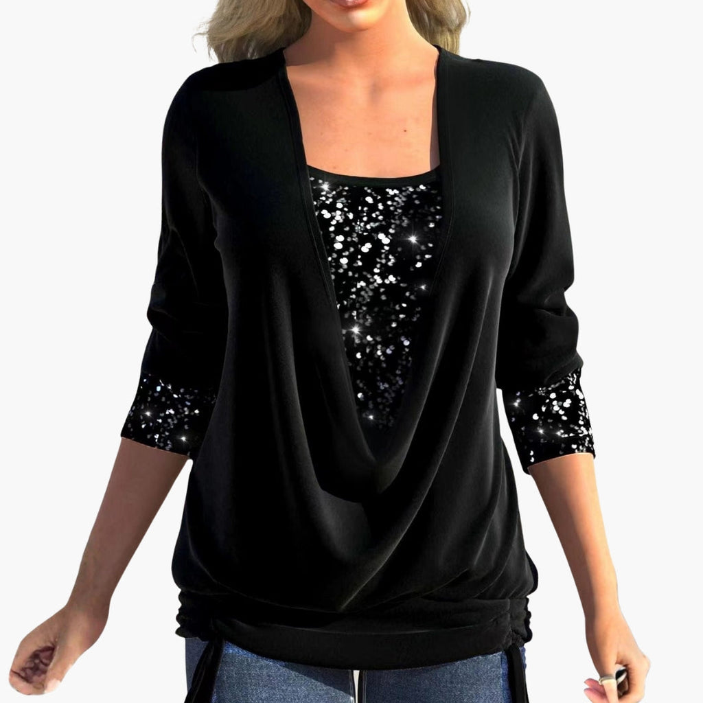 Sophie | Chic Draped Sequin Top for Women 6