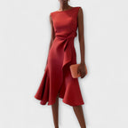 Sophie | Elegant Asymmetric Midi Wedding Guest Dress 0