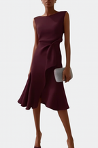 Sophie | Elegant Asymmetric Midi Wedding Guest Dress 11