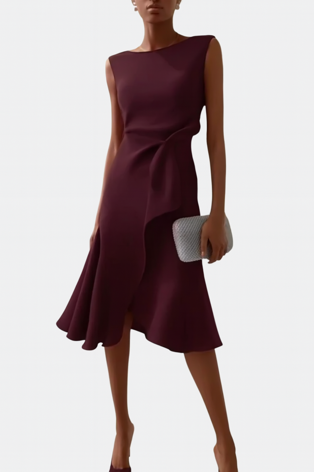 Sophie | Elegant Asymmetric Midi Wedding Guest Dress 11