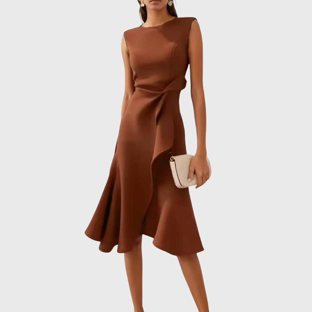 Sophie | Elegant Asymmetric Midi Wedding Guest Dress 8