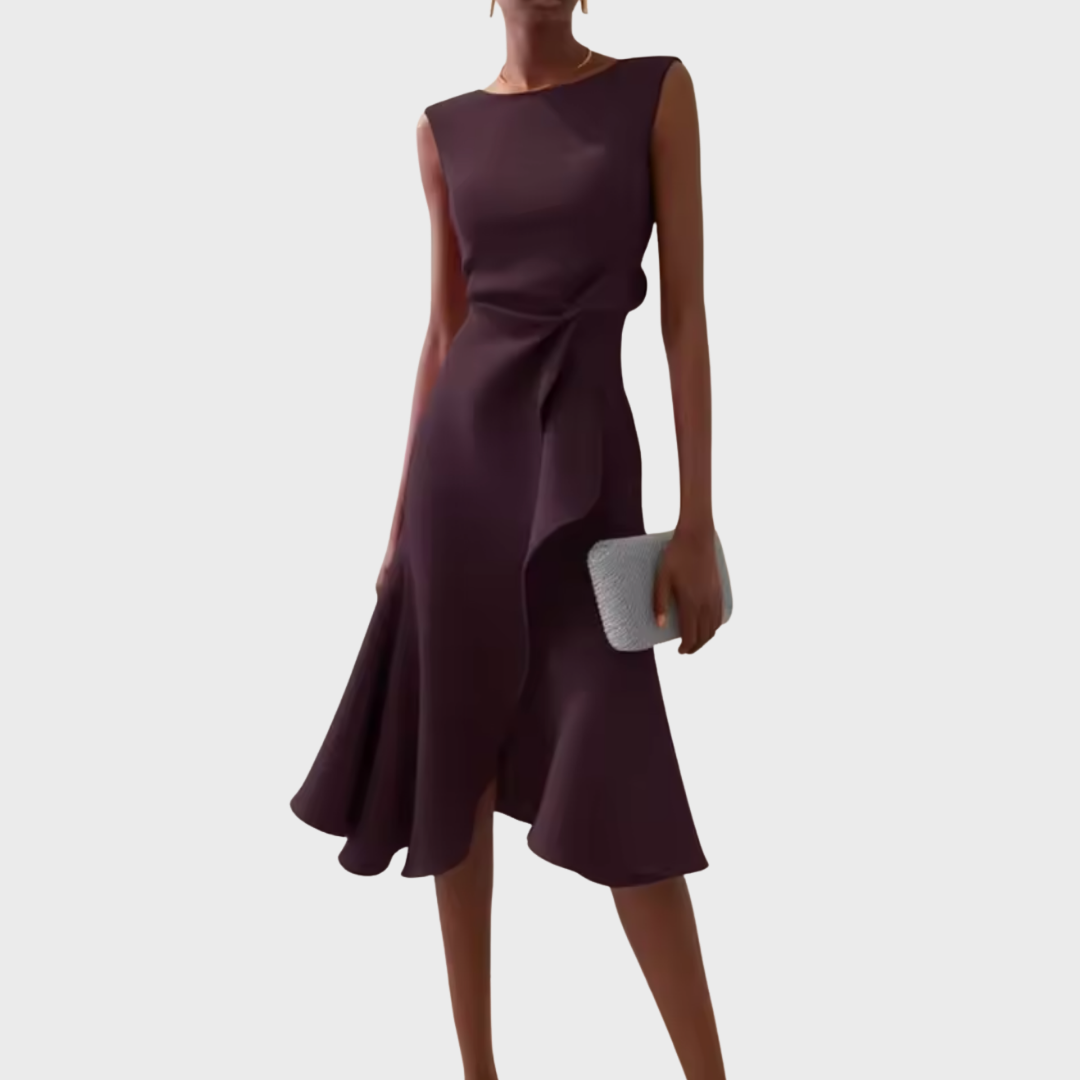 Sophie | Elegant Asymmetric Midi Wedding Guest Dress 9