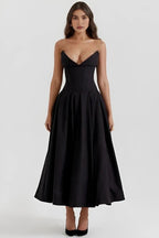 Sophie | Elegant Sculpted Bodice Wedding Guest Dress 1