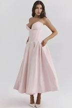 Sophie | Elegant Sculpted Bodice Wedding Guest Dress 12