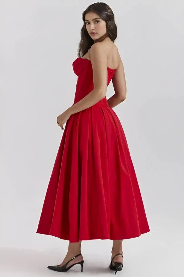 Sophie | Elegant Sculpted Bodice Wedding Guest Dress 5