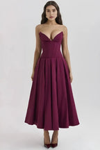 Sophie | Elegant Sculpted Bodice Wedding Guest Dress 7