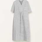 Summer Dress Women | Colour Block Stripe Print & V-Neck Midi Design