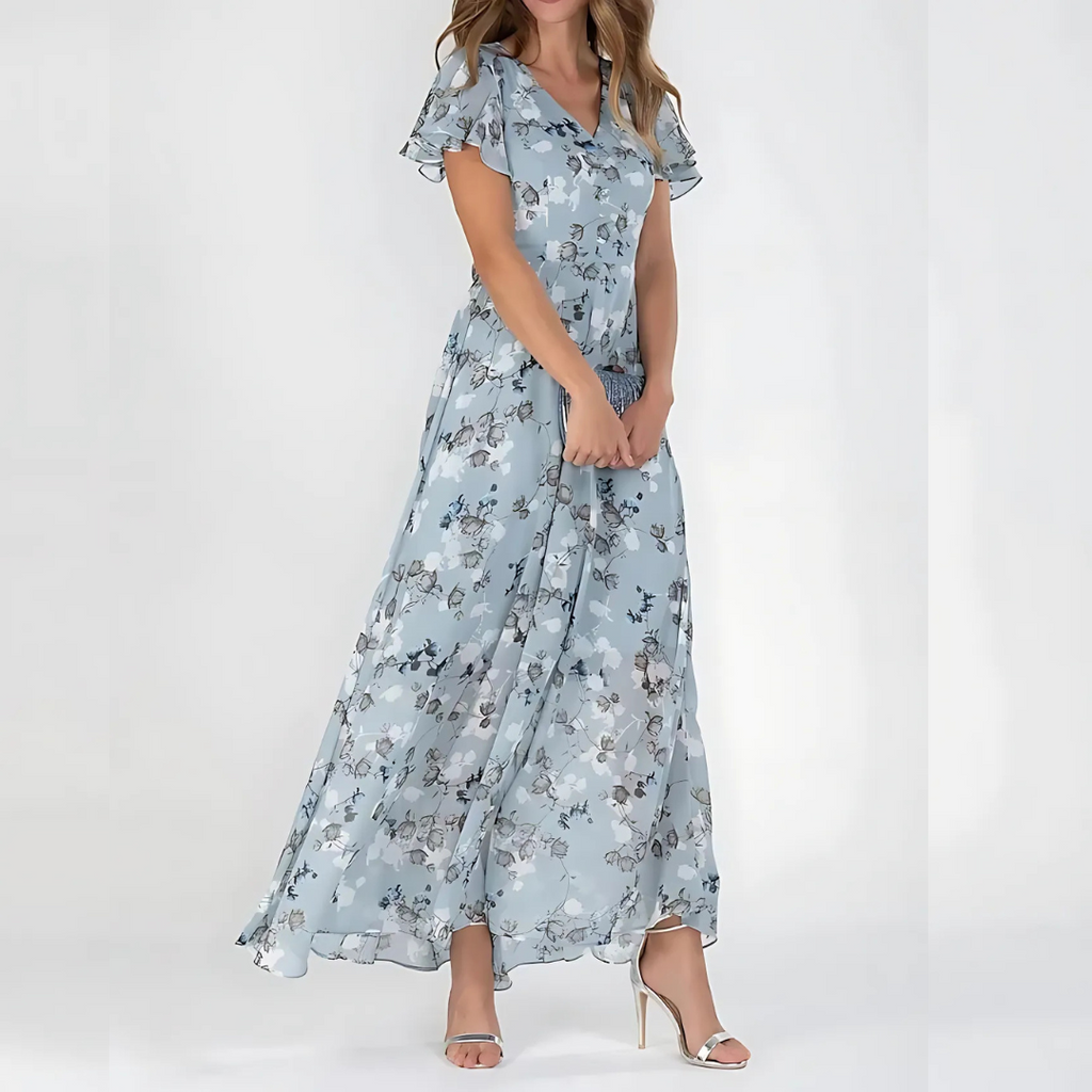 Summer Dress Women | Floral Print V-Neck & Flowing Maxi for Wedding Guests