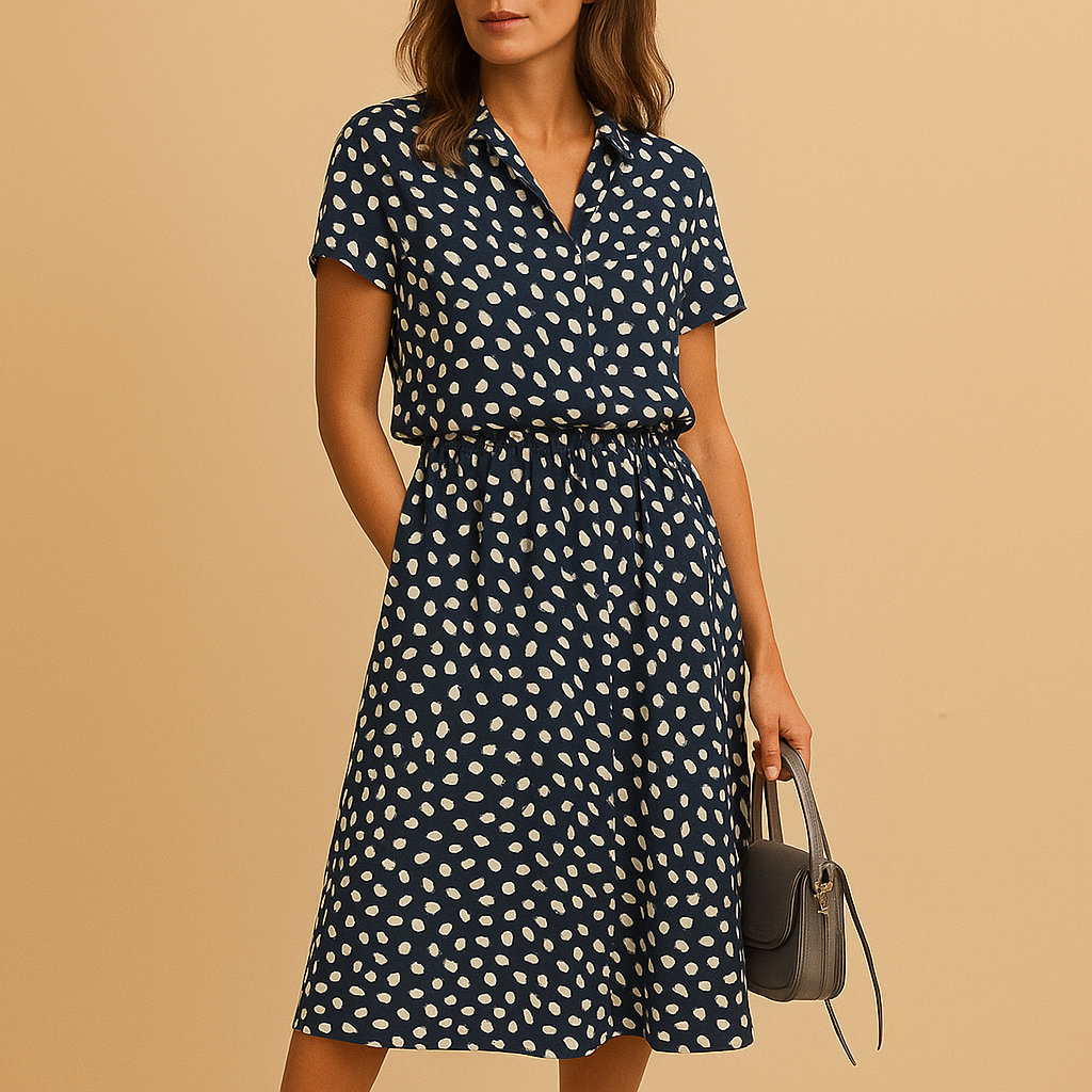 Summer Dress Women | Leopard Print Shirt Collar & A-Line Midi Style