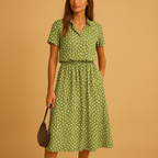 Summer Dress Women | Leopard Print Shirt Collar & A-Line Midi Style