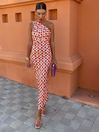 Summer Dress Women | One Shoulder Geometric Print & Elegant