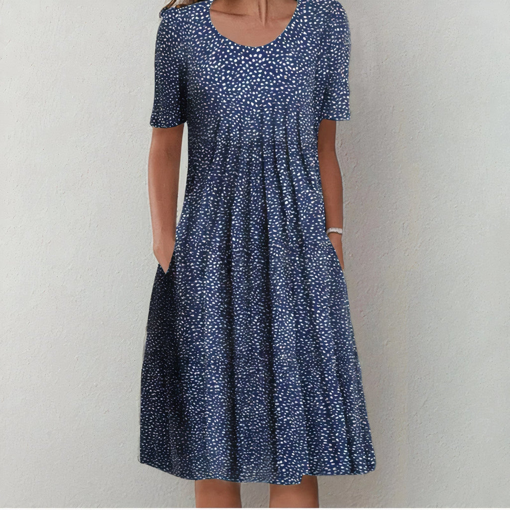 Summer Dress Women | Wildflower Print & Pleated Waist Midi Design