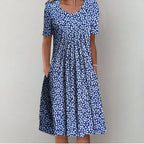 Summer Dress Women | Wildflower Print & Pleated Waist Midi Design