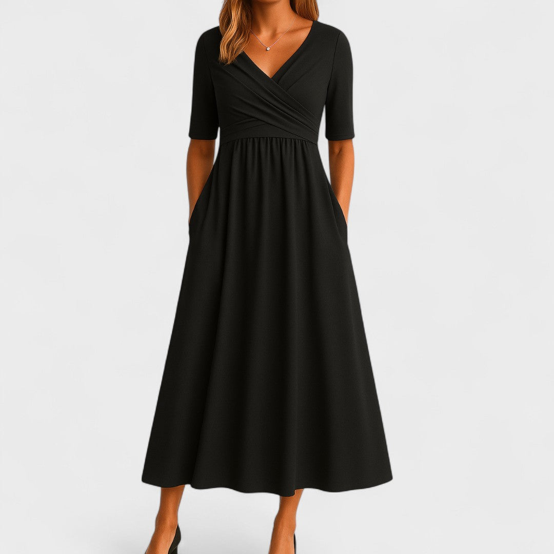 Summer Dress Women | Wrap V-Neck & Flattering A-Line Midi Style