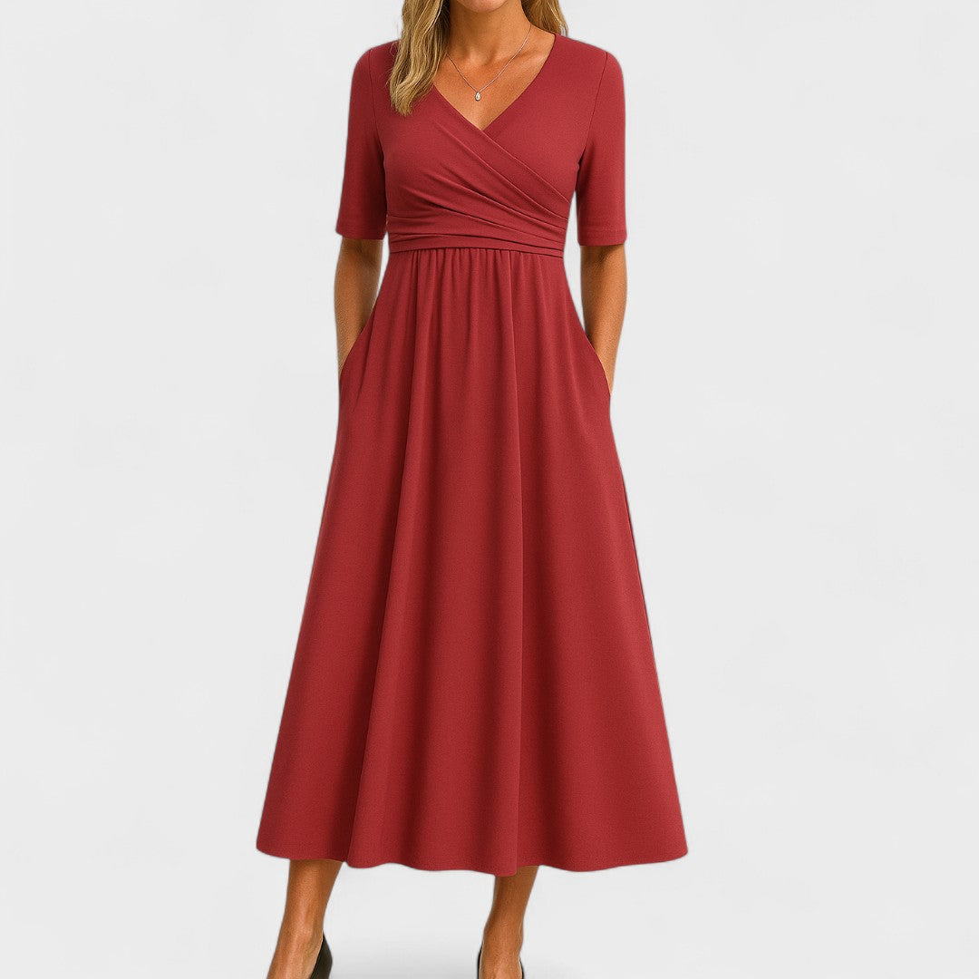 Summer Dress Women | Wrap V-Neck & Flattering A-Line Midi Style